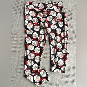 LuLaRoe Santa Print Christmas Themed Soft Stretch Long Leggings Tall & Curvy